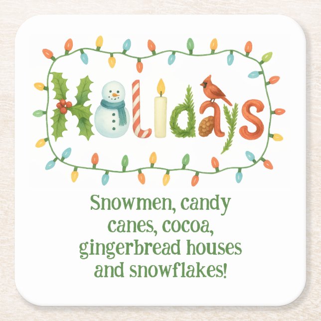 Holidays designed Christmas Rechteckiger Pappuntersetzer (Vorderseite)