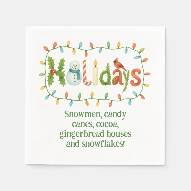 Holidays designed Christmas Serviette (Vorderseite)