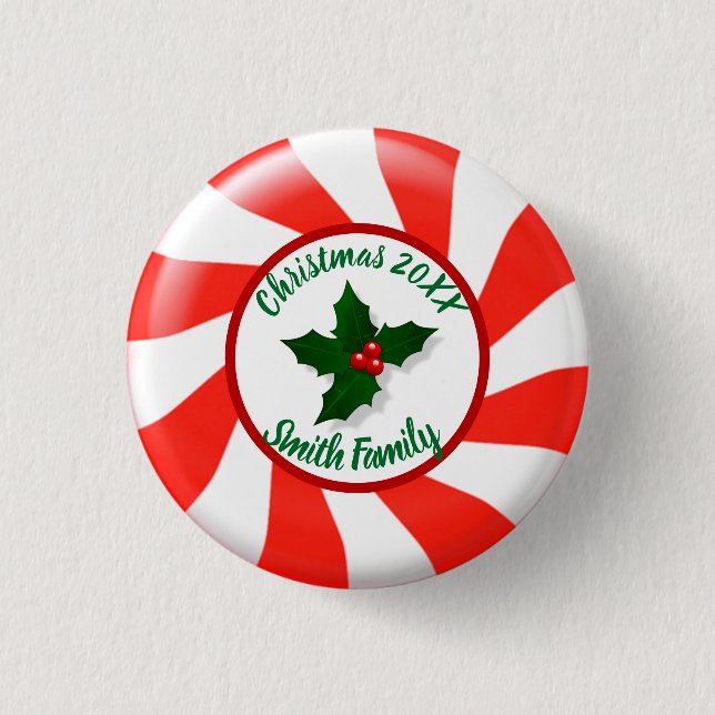 Holidays Minze Candy Custom Button (Vorderseite)