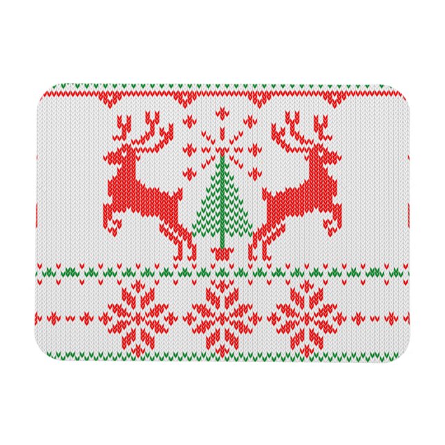 Holidays White Strick Ugly Sweater Ho Deh Magnet (Horizontal)
