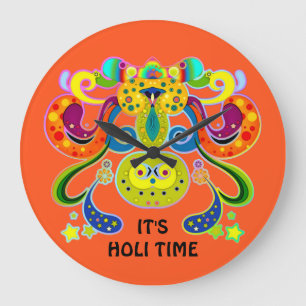 holiES - abstrakte glückliche heilige Kuh + Ihre I Große Wanduhr
