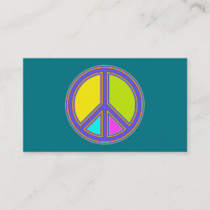 holiES - buntes FRIEDENSzeichen + Ihre Ideen Visitenkarte