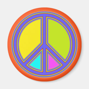 holiES - colorful PEACE sign + your ideas Magnet