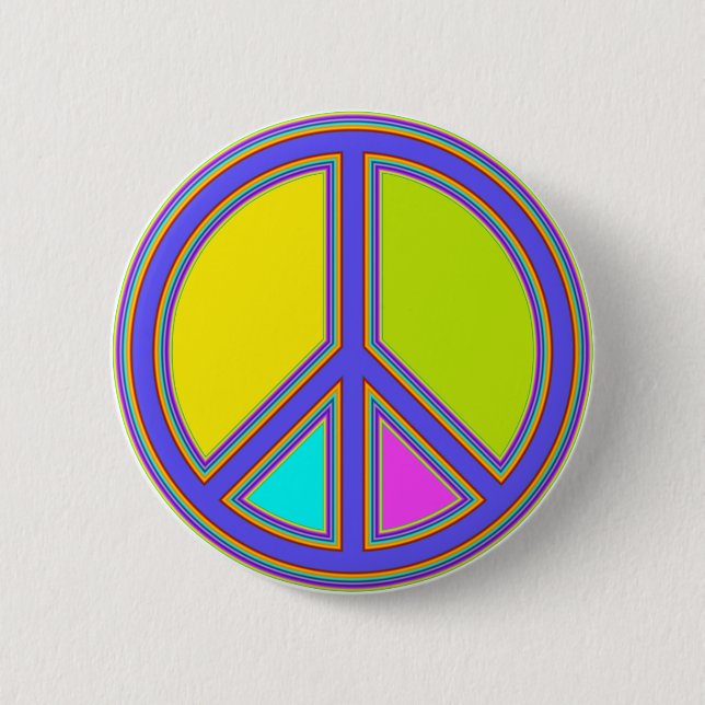 holiES - farbiges PEACE-Zeichen + Ihre Ideen Button (Vorderseite)