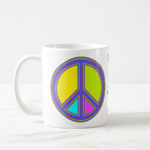 holiES - farbiges PEACE-Zeichen + Ihre Ideen Kaffeetasse