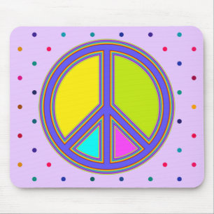 holiES - farbiges PEACE-Zeichen + Ihre Ideen Mousepad