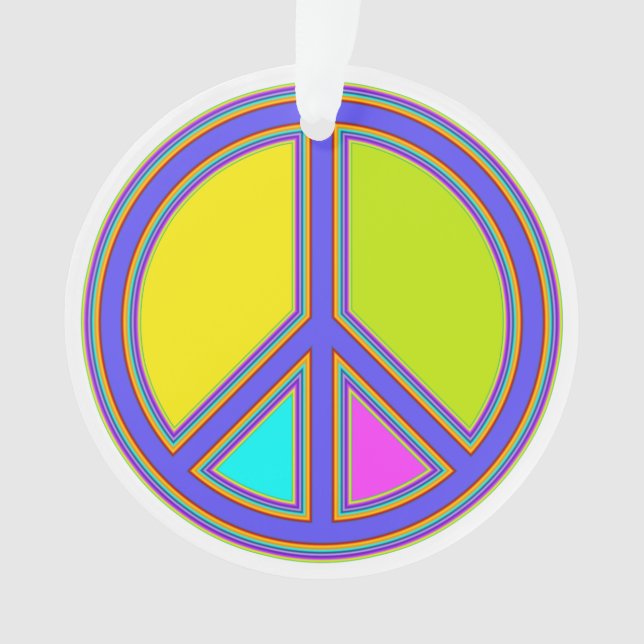 holiES - farbiges PEACE-Zeichen + Ihre Ideen Ornament (Vorderseite)