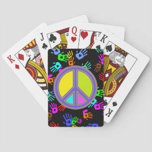 holiES - farbiges PEACE-Zeichen + Ihre Ideen Spielkarten