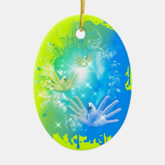 holiES - Fliegertauben ART Keramik Ornament (Vorne)