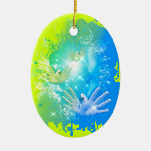 holiES - Flying Hands Pigeons ART Keramik Ornament