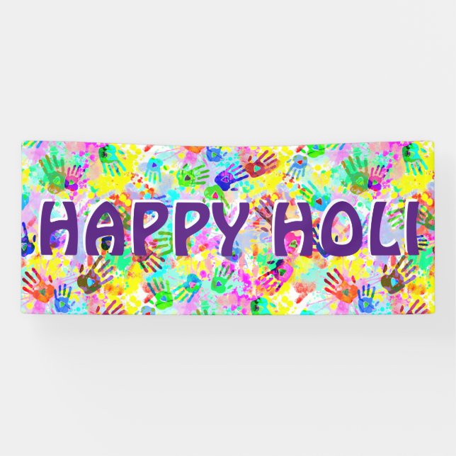 holiES - Hände spritzen farbiges Grunge Muster 2 Banner (Horizontal)
