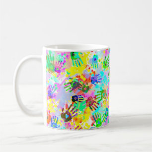holiES - Hände spritzen farbiges Grunge Muster 2 Kaffeetasse