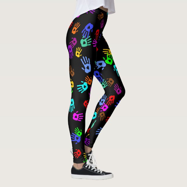 holiES - händfarbenes Muster 1 + Ihr Backgr. Leggings (Rechts)
