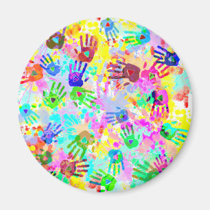 holiES - hands splashes colored grunge pattern 2 Magnet