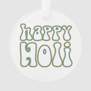 holiES - HAPPY HOLI hat einfach Kontur 1 gefärbt Ornament