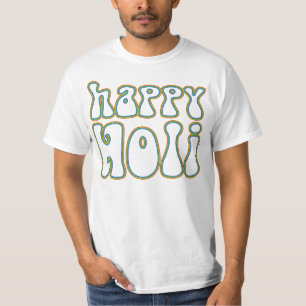 holiES - HAPPY HOLI hat einfach Kontur 1 gefärbt T-Shirt