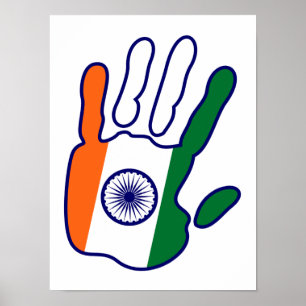 holiES - India Flag Hand - sei ein Fan Poster