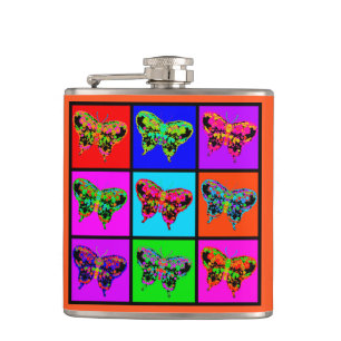 holiES - Psychedelische Schmetterlinge Mosaik Flachmann