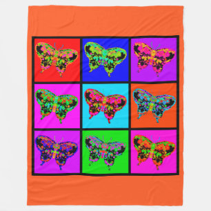 holiES - Psychedelische Schmetterlinge Mosaik Fleecedecke