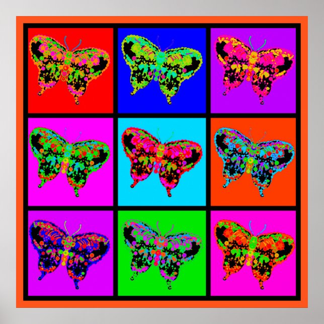holiES - Psychedelische Schmetterlinge Mosaik Poster (Vorne)
