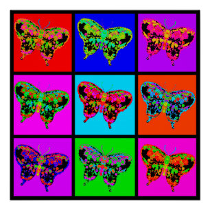 holiES - Psychedelische Schmetterlinge Mosaik Poster