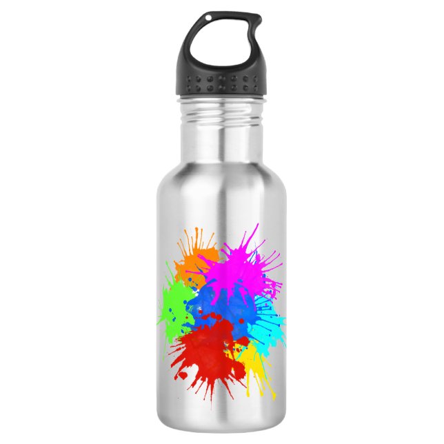 holiES - Splashes rund 2 + Ihre Ideen Trinkflasche (Vorderseite)