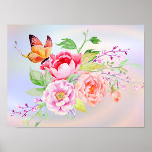 holiES - Wasserfarben Frühlingsblumen Bouquet 2 Poster