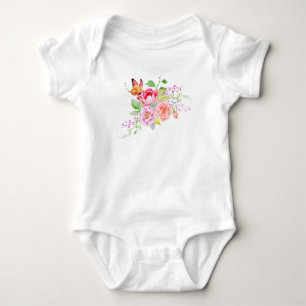 holiES - Wasserfarbene Frühlingsblumen Bouquet 2 Baby Strampler