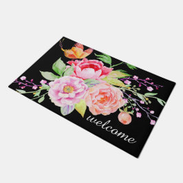 holiES - Wasserfarbene Frühlingsblumen Bouquet 2 Fußmatte