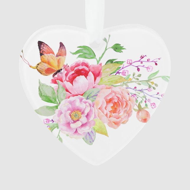 holiES - Wasserfarbene Frühlingsblumen Bouquet 2 Ornament (Vorderseite)