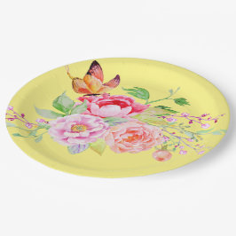 holiES - Wasserfarbene Frühlingsblumen Bouquet 2 Pappteller