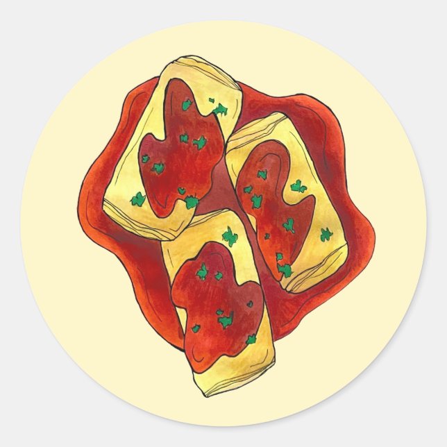 Holishkes Gestütetes Cabbage Roll jüdisches Kochen Runder Aufkleber (Vorderseite)