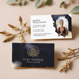 Holistic Gold Celestis Lotus Dark Ink Yoga Foto Visitenkarte
