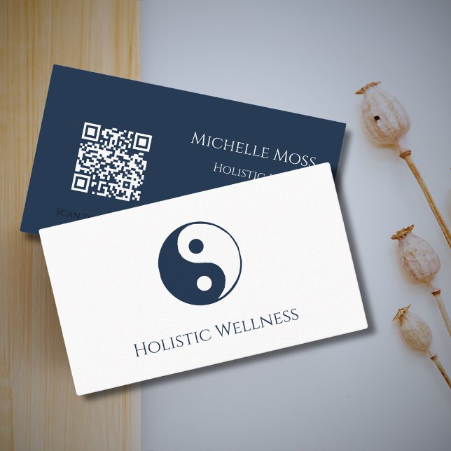 Holistic Healer Yin Yang QR Code Wellness Visitenkarte (Von Creator hochgeladen)