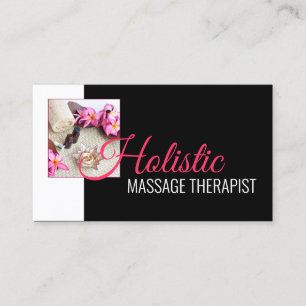 Holistic Massage Wellness Body Therapeut Black Visitenkarte