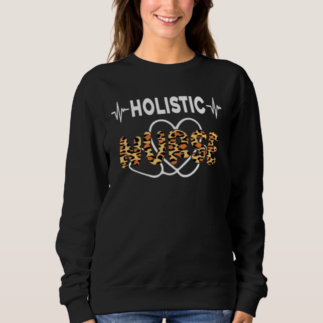 Holistic Nurse Niedlich Leopard Print Nursing Scho Sweatshirt (Vorderseite)