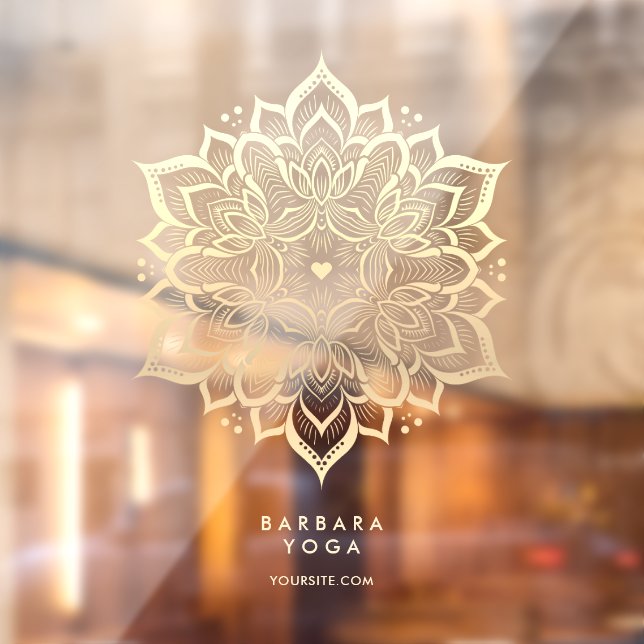 Holistic Yoga Personal Trainer Elegant Mandala  Fensteraufkleber (Blatt 2)
