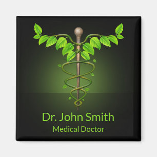 Holistische Alternative Medical Caduceus Green Blä Magnet