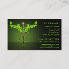Holistische Alternative Medical Caduceus Green Blä Terminkarte