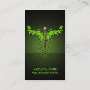 Holistische Alternative Medical Caduceus Green Blä Visitenkarte