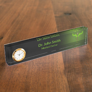 Holistische Alternative Medical Caduceus Green Ver Namensplakette
