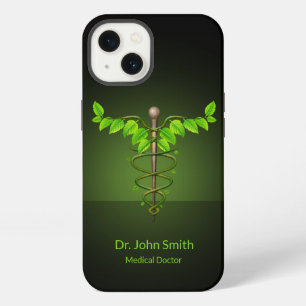 Holistische alternative medizinische Kaduzäus grün iPhone 13 Hülle