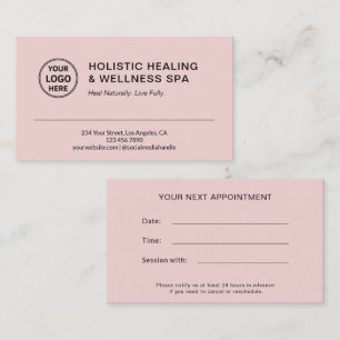 Holistische Gesundheits-Coach-Therapeutin Pink Terminkarte