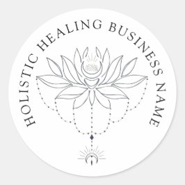 Holistische Heilung Lotus Blume Business Runder Aufkleber