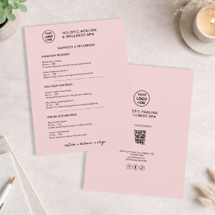 Holistische Wellness-Dienstleistungen Rosa Minimal Flyer