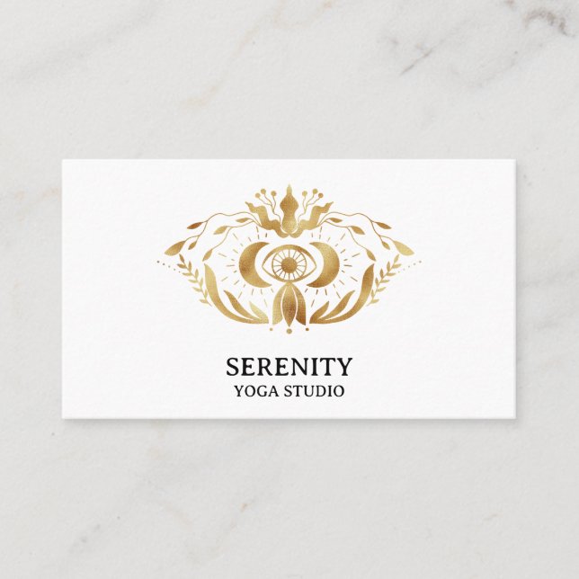 Holistischer Himmelsmond Drittes Auge Yoga Busines Visitenkarte (Vorderseite)