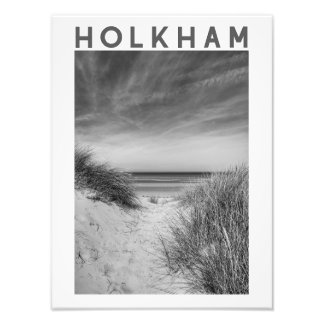 Holkham Beach Norfolk Schwarz-Weiß Poster
