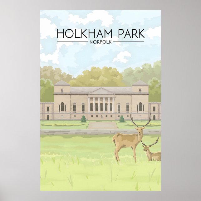 Holkham Park Norfolk Reiseplakat Poster (Vorne)