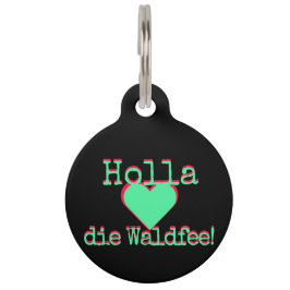 Holla die Waldfee – Dog Collar Hundehalsband neon Haustiermarke