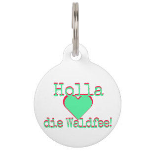 Holla die Waldfee – Dog Collar Hundehalsband neon Haustiermarke